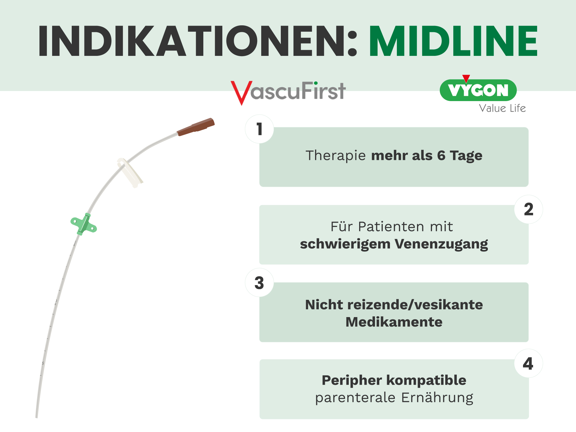 Indikationen für einen Midline-Katheter