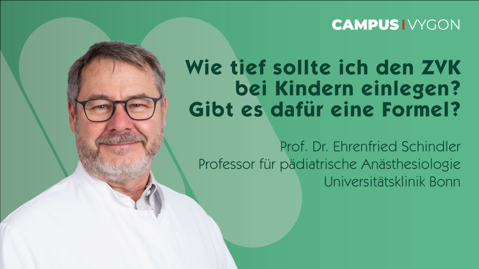 Wie tief sollte ich den ZVK bei Kindern einlegen? Gibt es dafür eine Formel?
