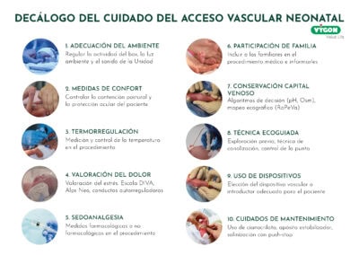 Decálogo del cuidado del acceso vascular neonatal