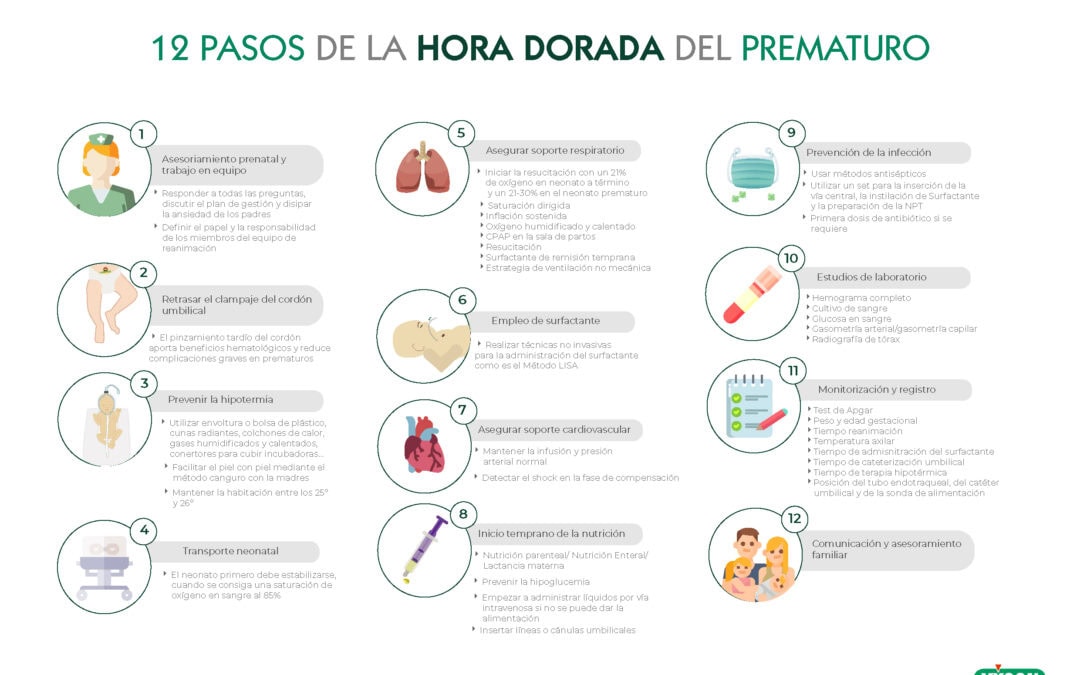12 pasos en la hora dorada del prematura