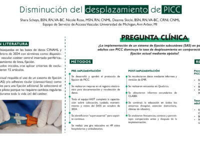Disminución del desplazamiento en el catéter PICC