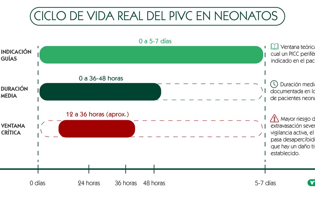 Ciclo de vida real del PIVC en neonatos