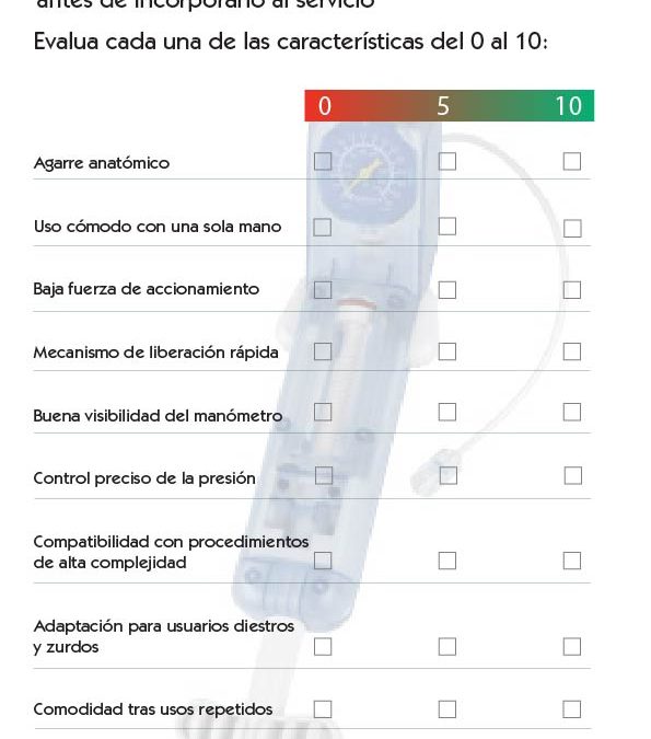 Checklist para evaluar un inflador antes de incorporarlo al servicio