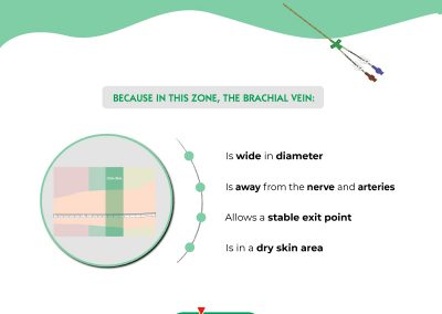 Why is the green zone of the ZIM method the best place to insert a PICC?