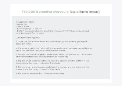 Protocol B – ENFit cleaning procedure: less diligent group