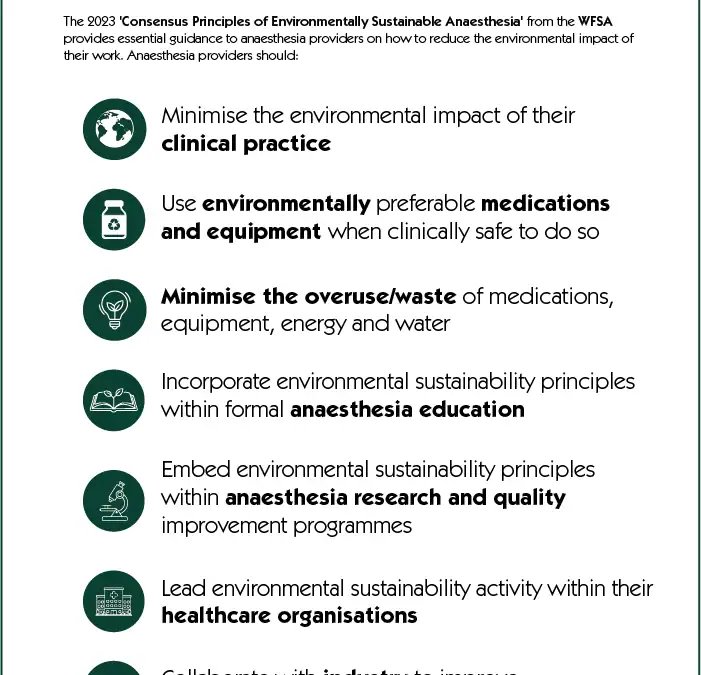 Infographic: WFSA Principles for Environmentally Sustainable Anaesthesia