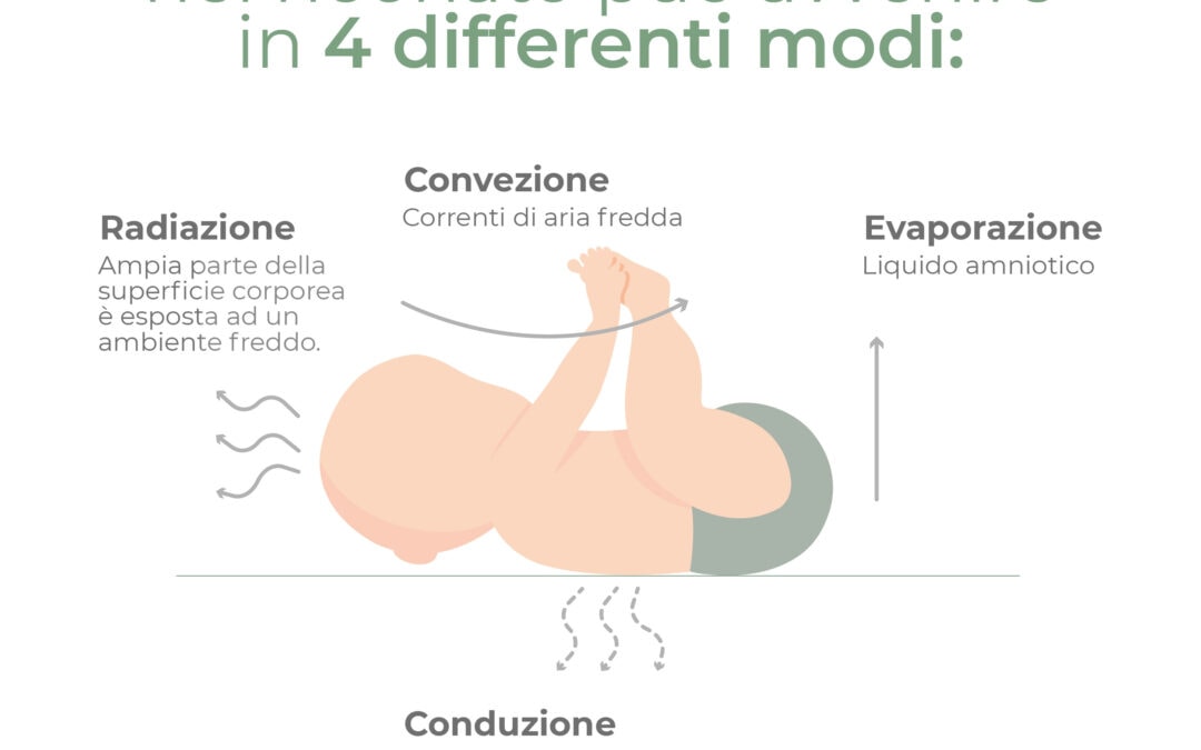 La perdita di calore del neonato può avvenire in 4 differenti modi
