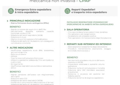 Ambito di utilizzo della ventilazione meccanica non invasiva – CPAP
