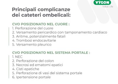 Principali complicanze dei cateteri ombelicali