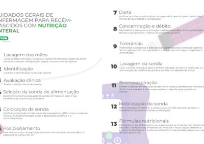 Cuidados gerais de enfermagem para recém-nascidos com nutrição entérica