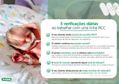 5 verificações diárias ao trabalhar com uma linha PICC