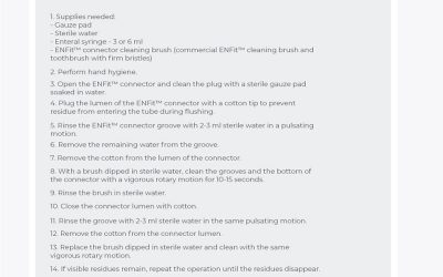 Protocol A – ENFit cleaning procedure: most diligent group