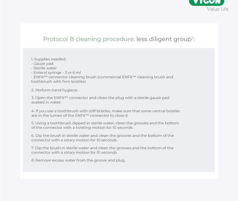 Protocol B – ENFit cleaning procedure: less diligent group